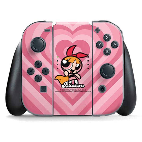 Cartoon Network Powerpuff Girls Blossom Pink Hearts Nintendo Switch (2017-2021) Joy-Con Controller Skin