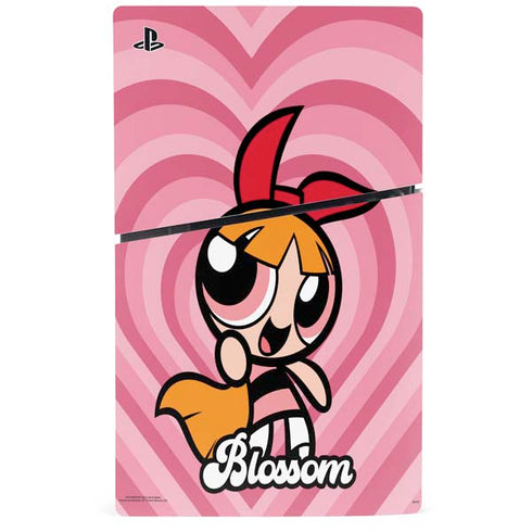 Cartoon Network Powerpuff Girls Blossom Pink Hearts PS5 Slim Digital Edition Bundle Skin