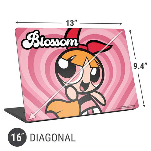 Cartoon Network Powerpuff Girls Blossom Pink Hearts Universal Laptop 16in (13 x 9.4in) Skin