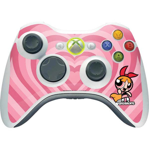Cartoon Network Powerpuff Girls Blossom Pink Hearts Xbox 360 Wireless Controller Skin