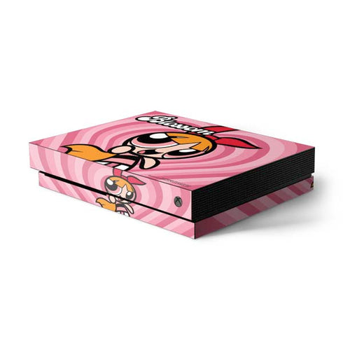 Cartoon Network Powerpuff Girls Blossom Pink Hearts Xbox One X Console Skin