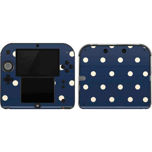 Blue and Cream Polka Dots Nintendo 2DS Skin