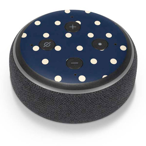 Blue and Cream Polka Dots Amazon Echo Dot Skin