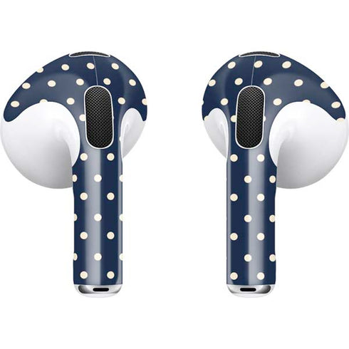 Blue and Cream Polka Dots Apple AirPods (3rd Gen 2021) Skin