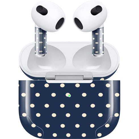 Blue and Cream Polka Dots Apple AirPods (3rd Gen 2021) Skin