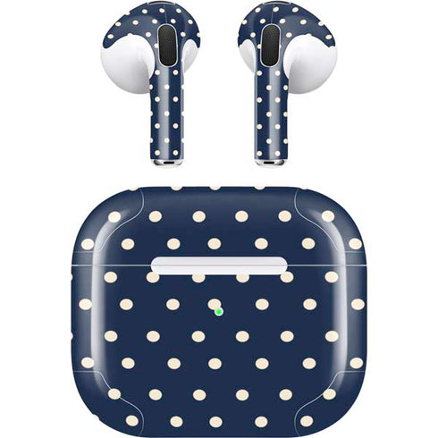 Blue and Cream Polka Dots Apple AirPods (3rd Gen 2021) Skin