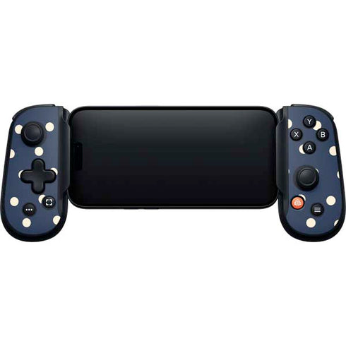 Blue and Cream Polka Dots Backbone One for iPhone Game Controller Skin