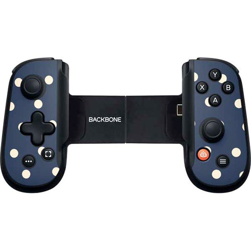 Blue and Cream Polka Dots Backbone One for iPhone Game Controller Skin