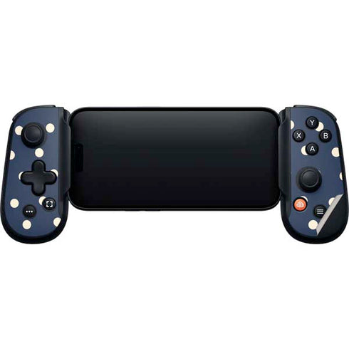 Blue and Cream Polka Dots Backbone One for iPhone Game Controller Skin