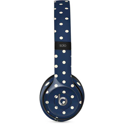 Blue and Cream Polka Dots Beats Solo 2 Wired Skin