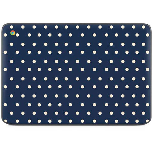 Blue and Cream Polka Dots HP Chromebook Skin