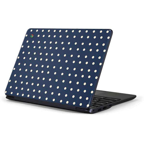 Blue and Cream Polka Dots Samsung Chromebook Skin