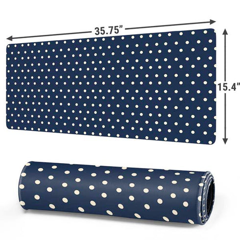 Blue and Cream Polka Dots Gaming Mouse Pad