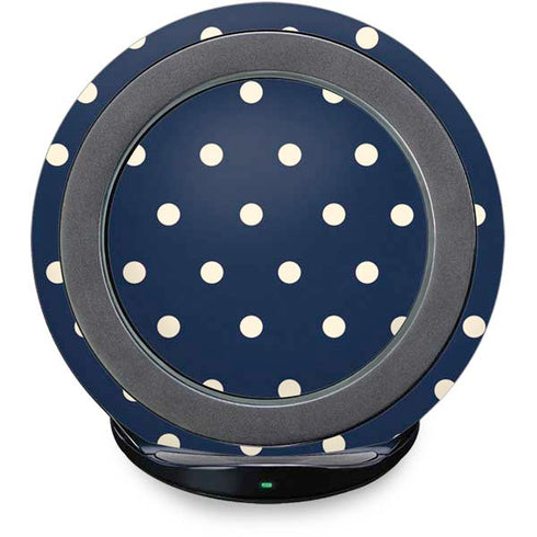 Blue and Cream Polka Dots Fast Charge Wireless Charging Stand Skin