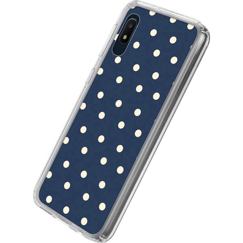 Blue and Cream Polka Dots Galaxy A10e Clear Case