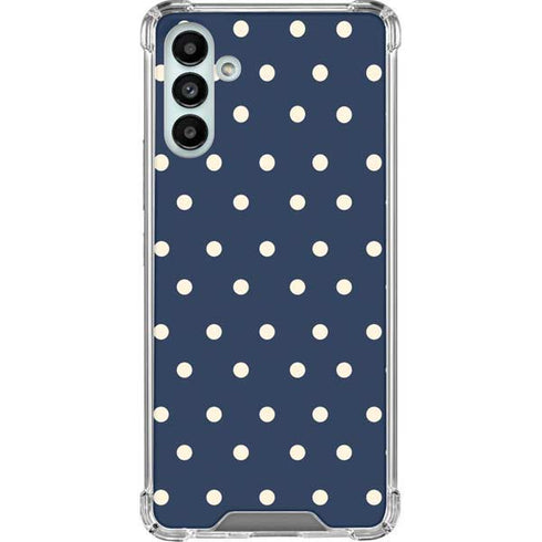 Blue and Cream Polka Dots Galaxy A13 5G Clear Case