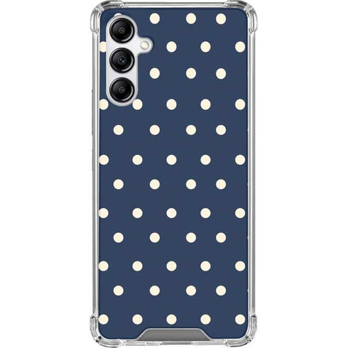 Blue and Cream Polka Dots Galaxy A14 5G Clear Case