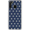 Blue and Cream Polka Dots Galaxy A21 Clear Case