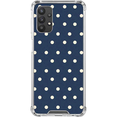 Blue and Cream Polka Dots Galaxy A32 5G Clear Case