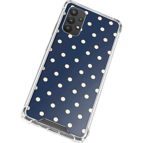 Blue and Cream Polka Dots Galaxy A32 5G Clear Case