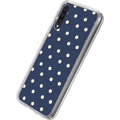 Blue and Cream Polka Dots Galaxy A50 Clear Case