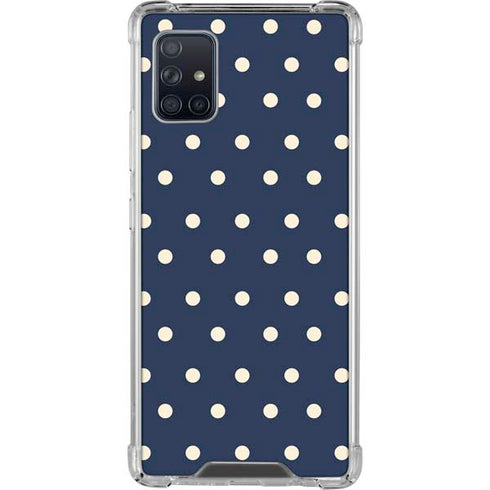 Blue and Cream Polka Dots Galaxy A51 5G Clear Case