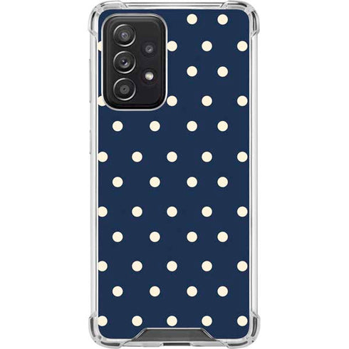 Blue and Cream Polka Dots Galaxy A52 5G Clear Case