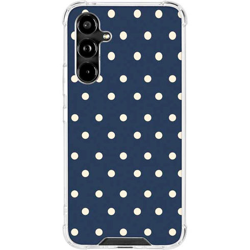 Blue and Cream Polka Dots Galaxy A54 5G Clear Case