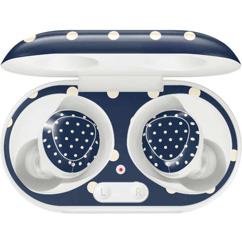 Blue and Cream Polka Dots Galaxy Buds Plus Skin