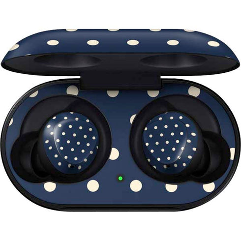 Blue and Cream Polka Dots Galaxy Buds Skin