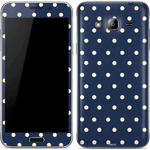 Blue and Cream Polka Dots Galaxy J3 Skin