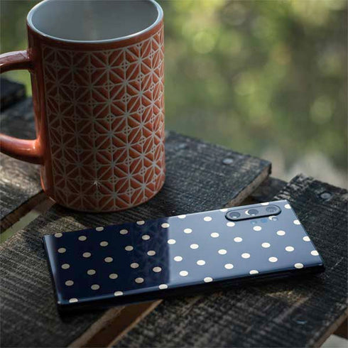Blue and Cream Polka Dots Galaxy Note 10 Plus Skin