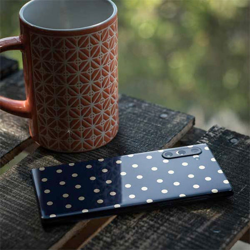Blue and Cream Polka Dots Galaxy Note 10 Skin
