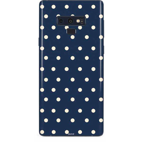 Blue and Cream Polka Dots Galaxy Note 9 Skin