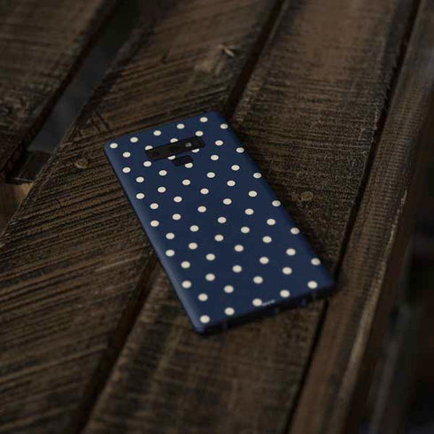 Blue and Cream Polka Dots Galaxy Note 9 Skin