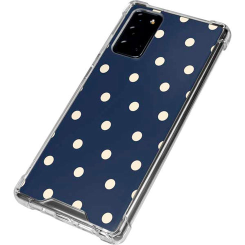 Blue and Cream Polka Dots Galaxy Note20 5G Clear Case