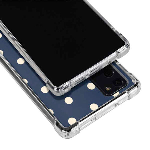 Blue and Cream Polka Dots Galaxy Note20 5G Clear Case