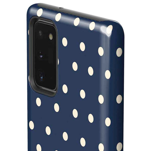 Blue and Cream Polka Dots Galaxy Note20 5G Pro Case