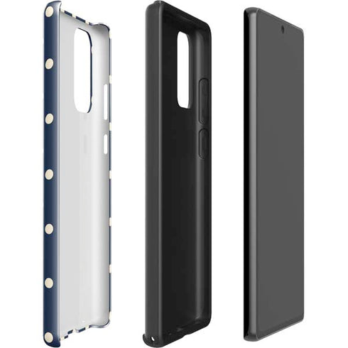 Blue and Cream Polka Dots Galaxy Note20 5G Pro Case
