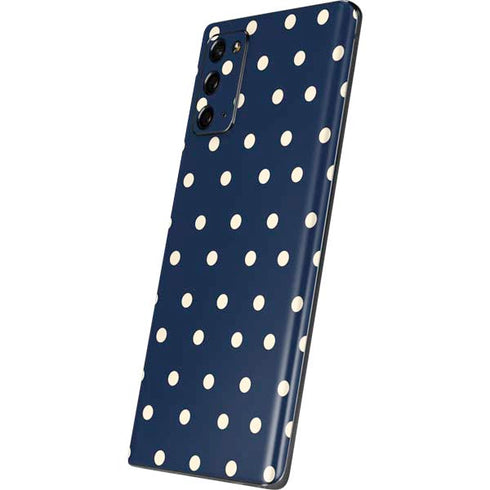 Blue and Cream Polka Dots Galaxy Note20 5G Skin