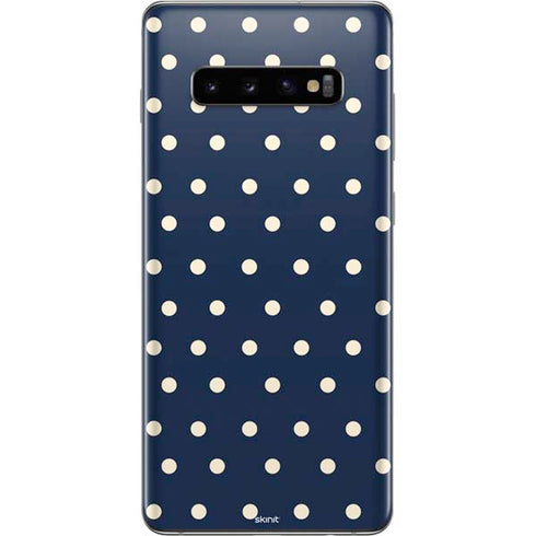 Blue and Cream Polka Dots Galaxy S10 Plus Skin