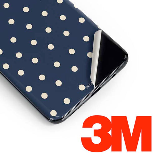 Blue and Cream Polka Dots Galaxy S10e Skin