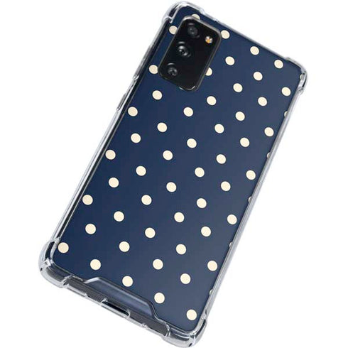 Blue and Cream Polka Dots Galaxy S20 FE Clear Case