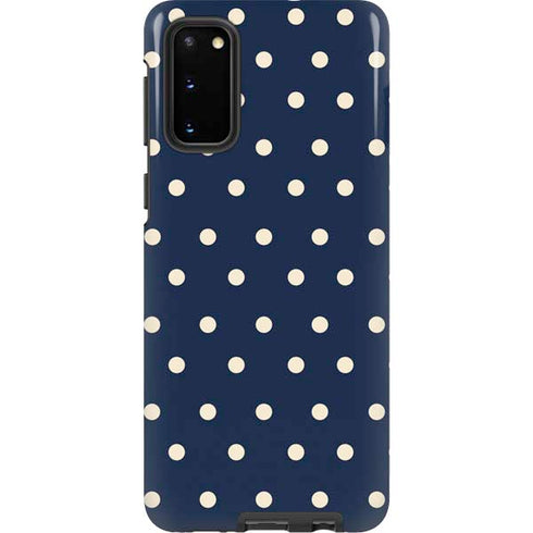 Blue and Cream Polka Dots Galaxy S20 Pro Case