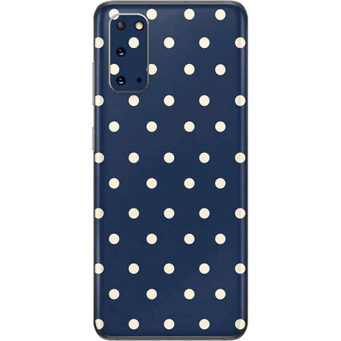 Blue and Cream Polka Dots Galaxy S20 Skin