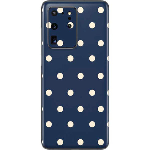 Blue and Cream Polka Dots Galaxy S20 Ultra 5G Skin
