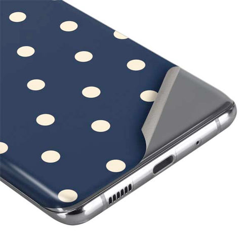 Blue and Cream Polka Dots Galaxy S20 Ultra 5G Skin