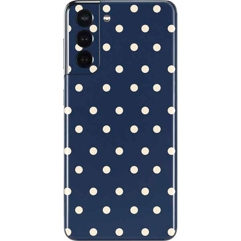 Blue and Cream Polka Dots Galaxy S21 5G Skin