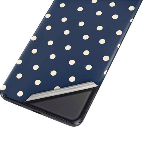 Blue and Cream Polka Dots Galaxy S21 5G Skin