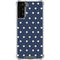 Blue and Cream Polka Dots Galaxy S21 FE Clear Case